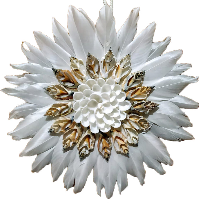 Fleur Boho Juju Feather and Shell Wall Hanging