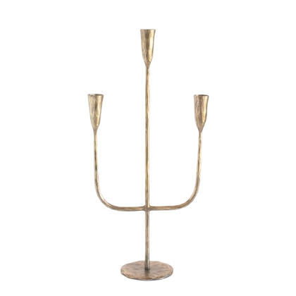 Forged Iron Candelabra Brass 