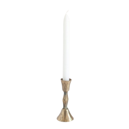 Forged Iron Single Candle Holder Antique Brass