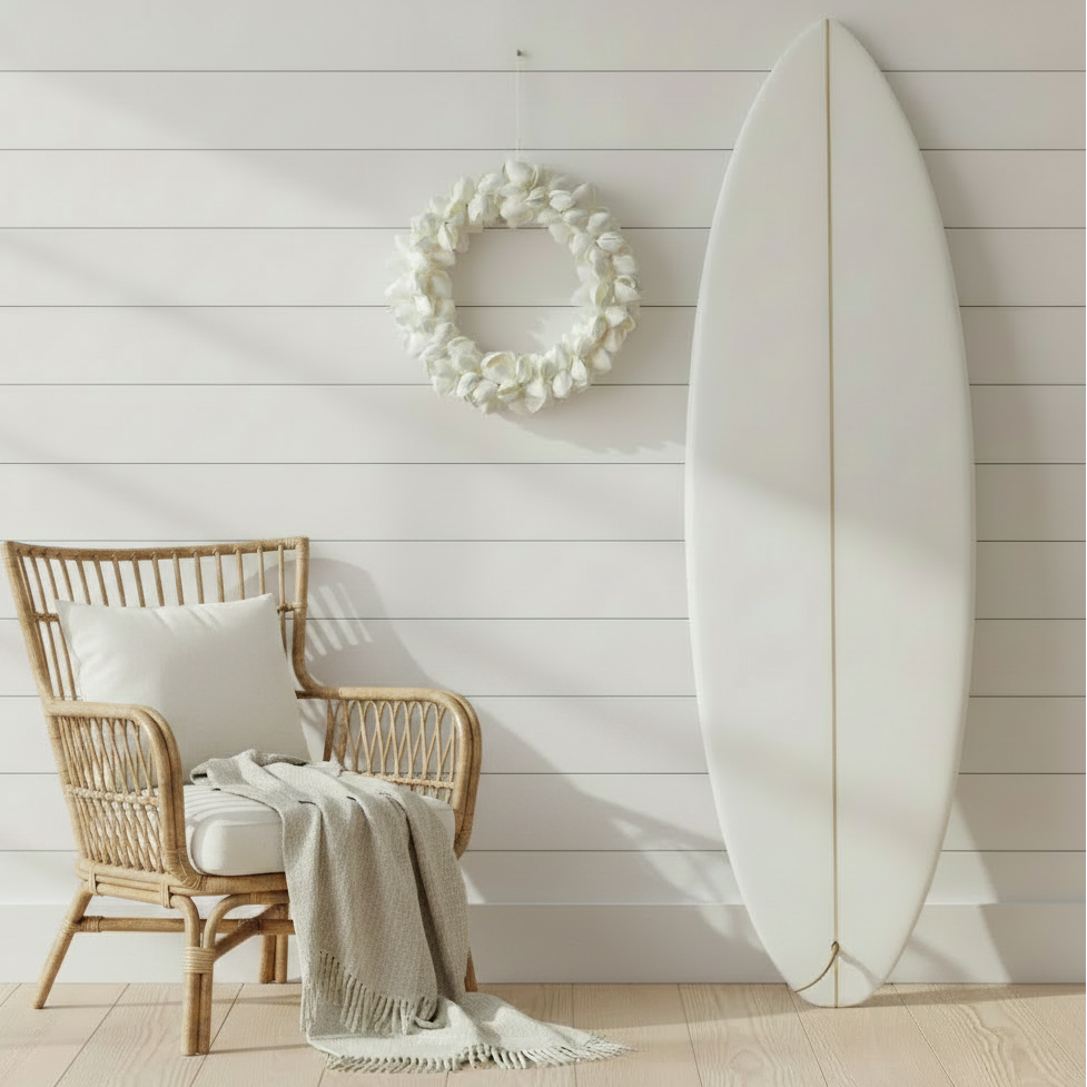 Handcrafted Oceana Shell Wreath made from natural white Arca shells. A timeless 30cm coastal décor piece for walls, doors and styled displays.