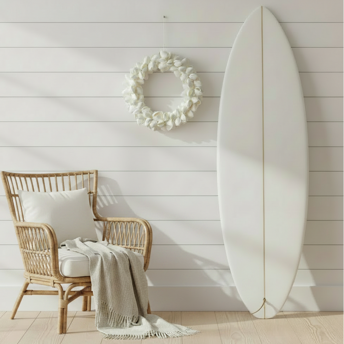 Handcrafted Oceana Shell Wreath made from natural white Arca shells. A timeless 30cm coastal décor piece for walls, doors and styled displays.