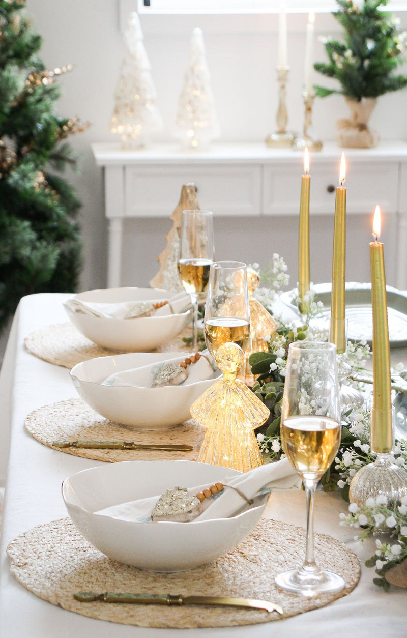 Luxe Gold Taper Dinner Candle Set 4