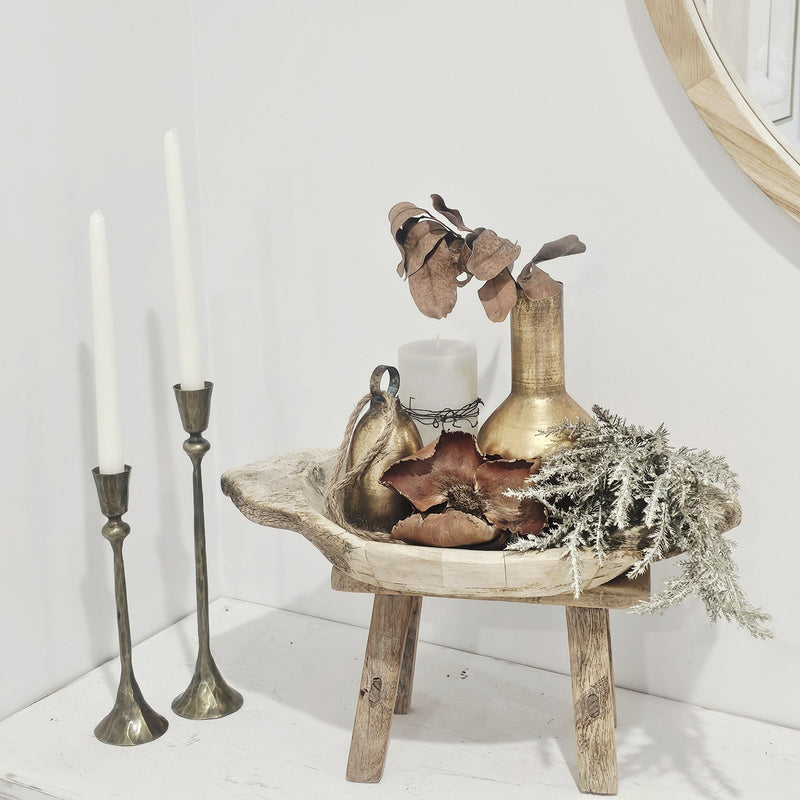 Rustic Aged Gold Metal Vase