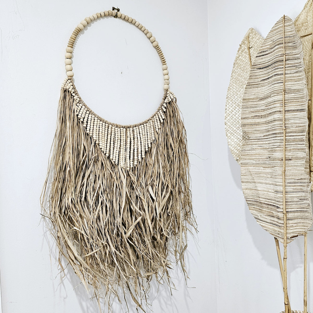 Gypsy Seagrass + Bead Wall Hanging | Natural