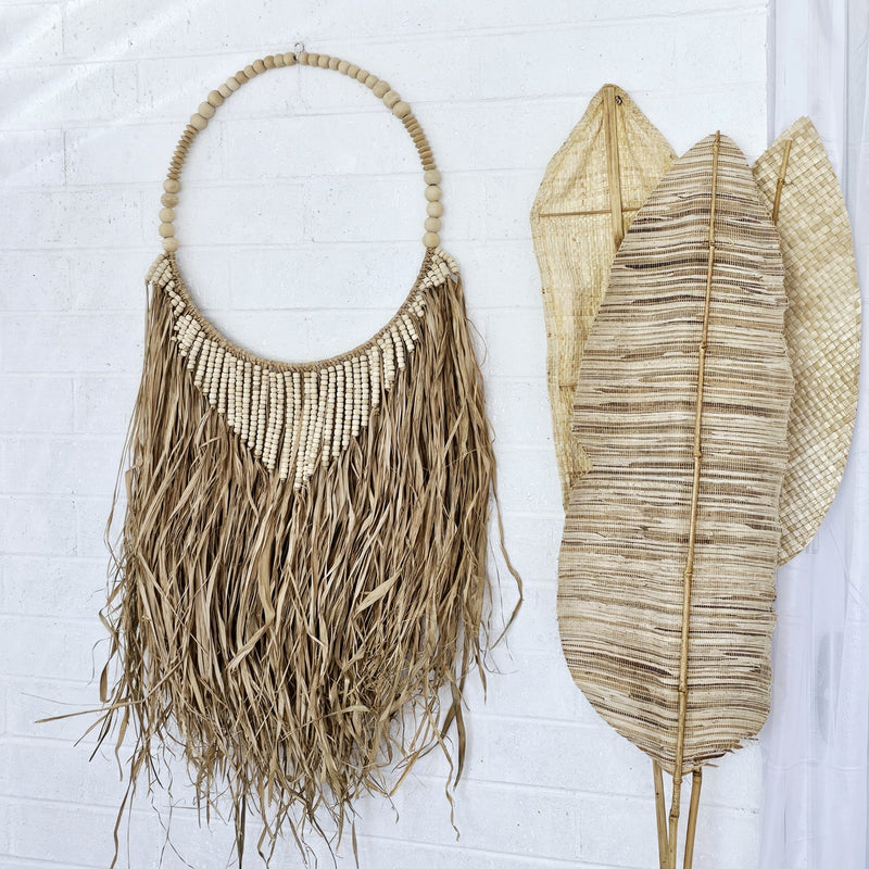 Gypsy Seagrass + Bead Wall Hanging | Natural