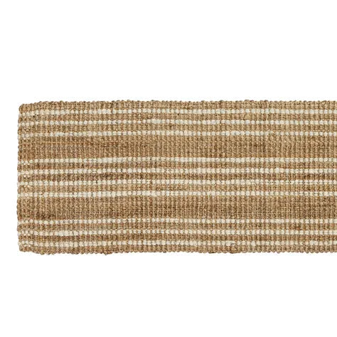 Heavy duty coastal jute rug made from natural fibers for beach house and Boho interiors
