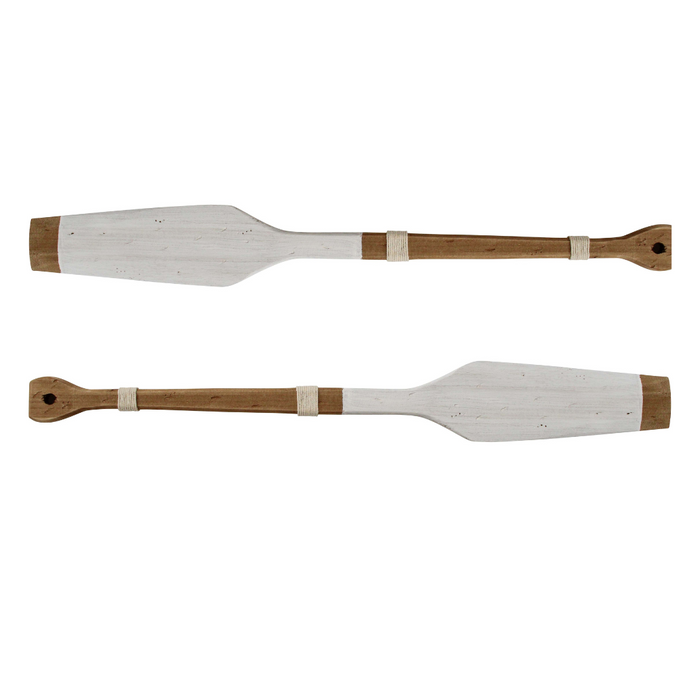 Hamptons Wooden Oar Set of 2 | White