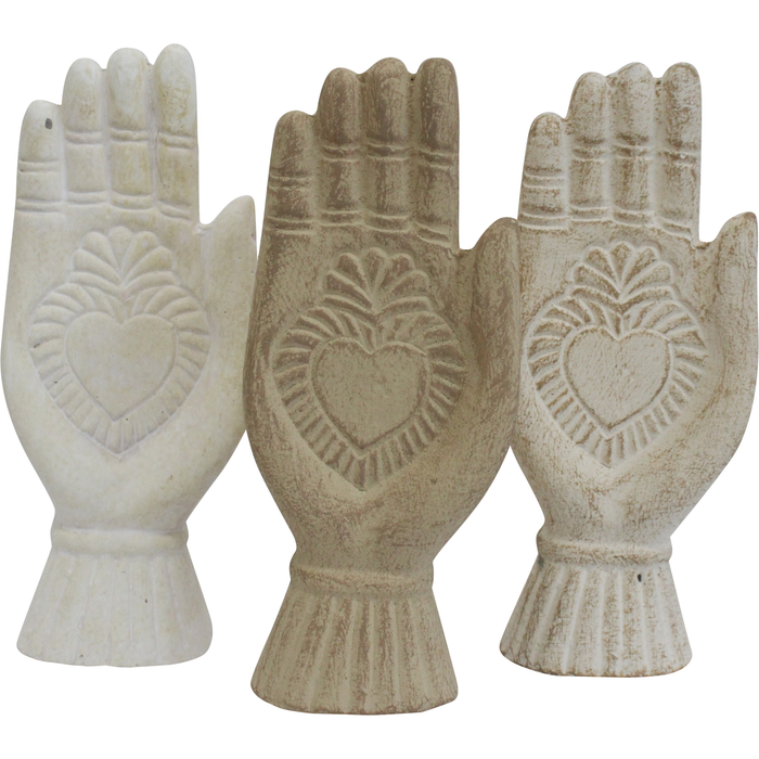 Amor Heart in Hand Sculpture | 3 Colours