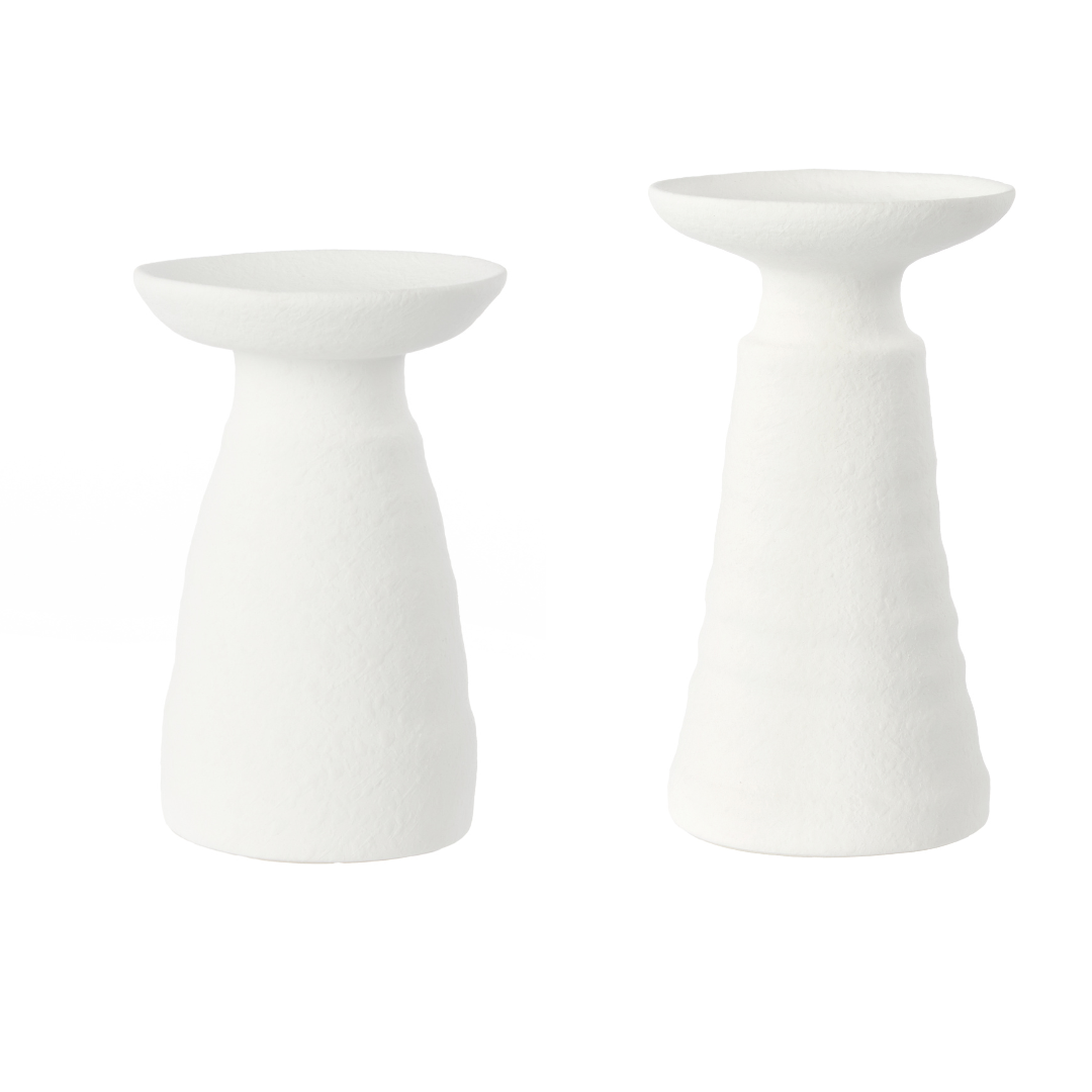 Haven White Clay Candleholder