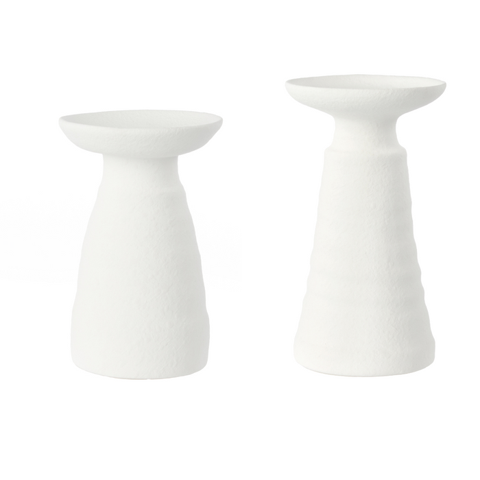 Haven White Clay Candleholder