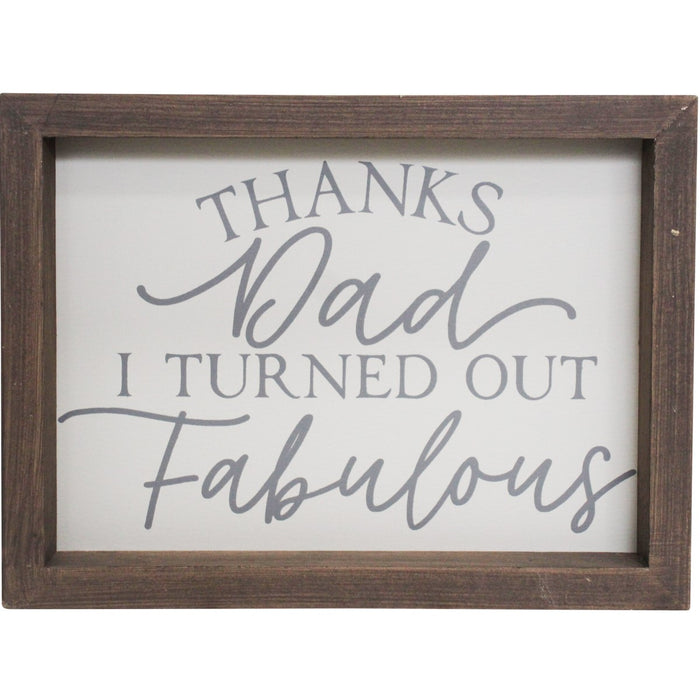 Rustic Wooden Sign "Thanks Dad"