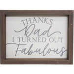 Rustic Wooden Sign "Thanks Dad"