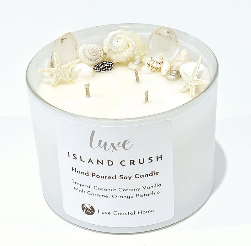 Luxury Soy Crystal Candle | Island Crush Sea Shells.