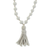 Hand Rolled Clay Bead Ivory Tassel