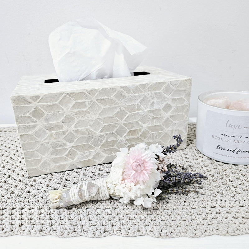 Shell Inlay Rectangle Tissue Box | Back Soon