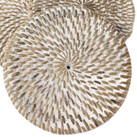 Rattan Coaster Whitewash