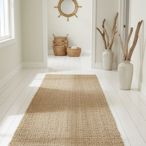Heavy duty Jute_Hall_Runner for coastal or  contemporary home decor