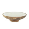 Beaches White Wooden Footed Bowl