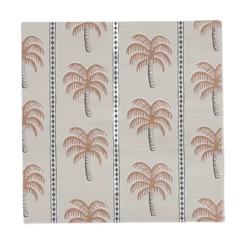 Palm Tree Printed Paper Napkin 20 Pack