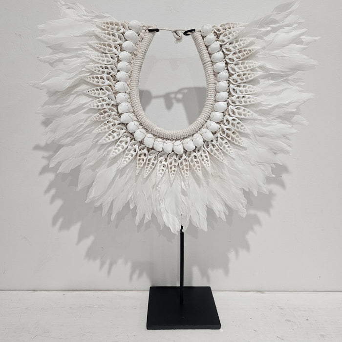 Kiely Feather + Shell Decorative Necklace