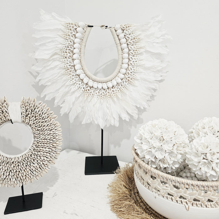 Kiely Feather + Shell Decorative Necklace