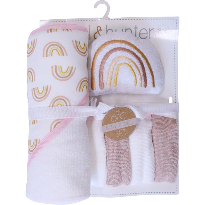 Rainbow Baby Bath Towel Gift Set.