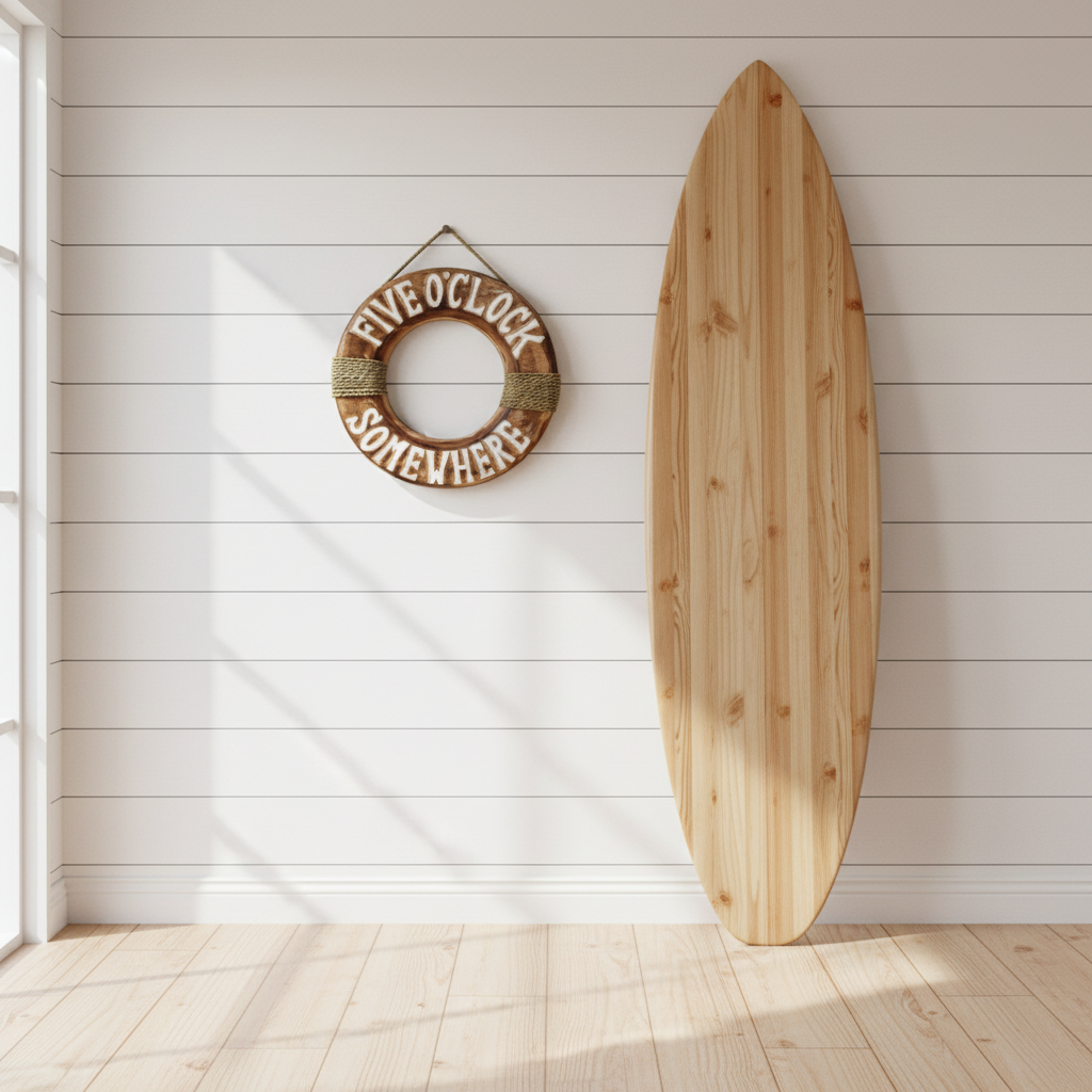 Wooden Life Buoy Wall Hanging | 5 O'Clock | Natural