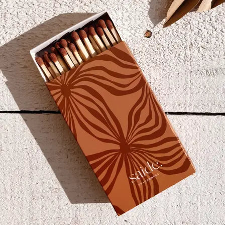 Long Candle Match Box Boho Design Pack of 50