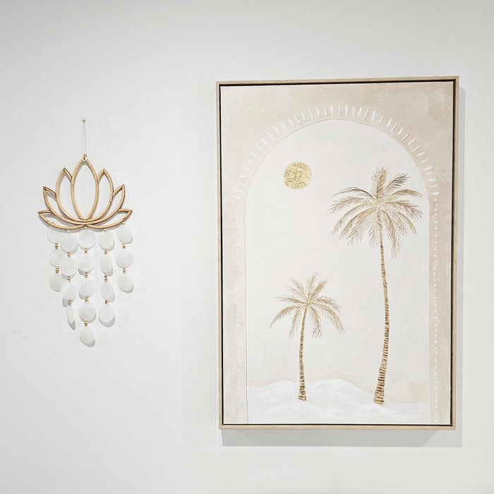 Lotus Flower and Capiz Shell Wind Chime