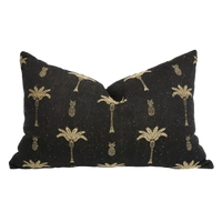 Cabo Tropical Palm Tree Cushion | Black 60x40 cm