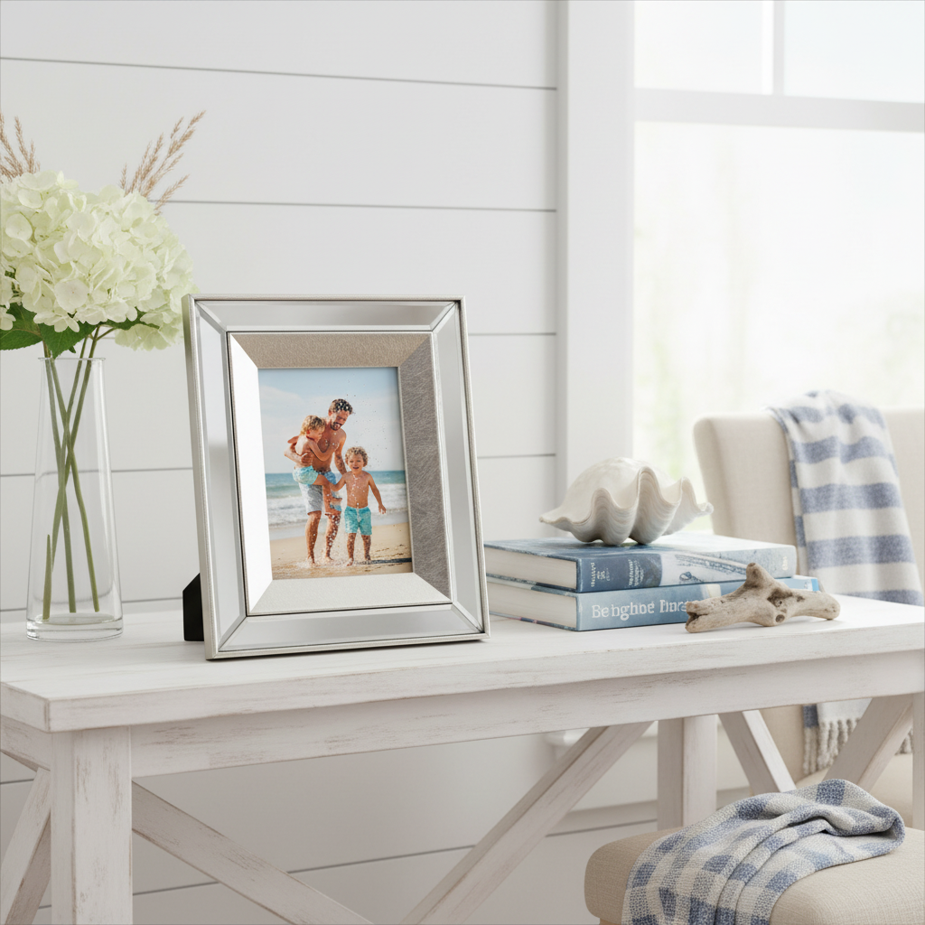 Lumière Antiqued Silver Mirror Frame beautiful contempory hamptons style photo frame