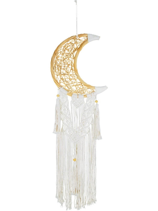 Rattan Moon and Macrame Dreamcatcher