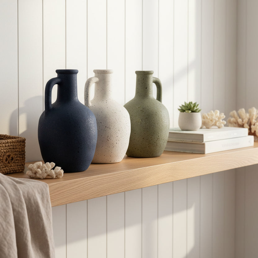 Mediterranean Rustic Urn | Single Handle | 3 Colours