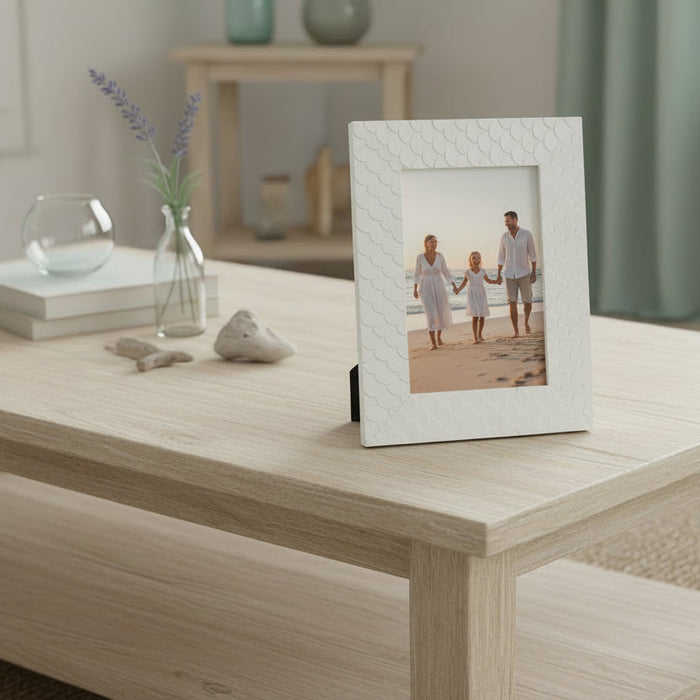 White Mermaid Photo Frame for coastal beach house decor