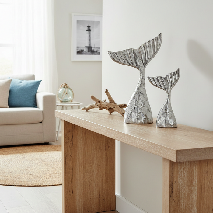 Mermaid_Tail_Set Whitewash rustic finish for coastal and beach house decor
