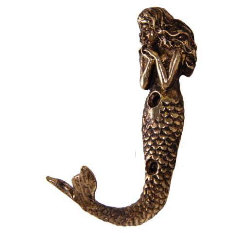 Mermaid Wall Hook | Antique Gold