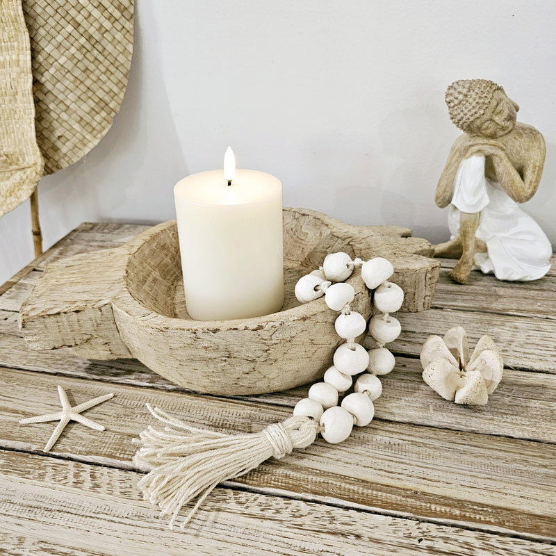 Luxe Pillar Flameless Candle Nordic White 10 cm x 10 cm