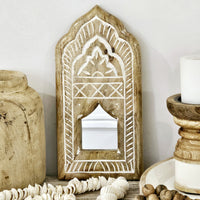 Bohemian Inspired Moroccan Wooden Wall Mirror