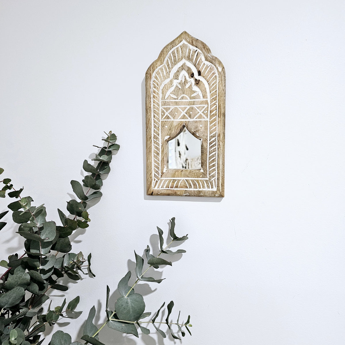 Bohemian Inspired Moroccan Wooden Wall Mirror