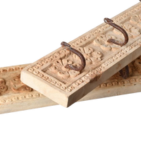 Vintage Indian Carved Wooden Wall Panel | 5 Hook.