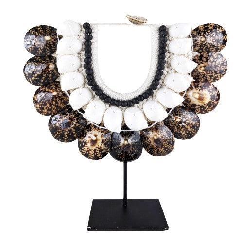 Zulu Tribal Shell Necklace on Stand