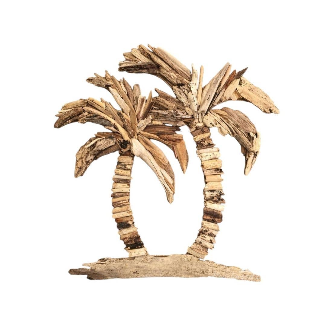 Add relaxed coastal charm to your home with the Nalu Driftwood Palm Wall Art. Handcrafted from natural driftwood, this unique 55cm palm design brings warmth, texture, and holiday style to any space.