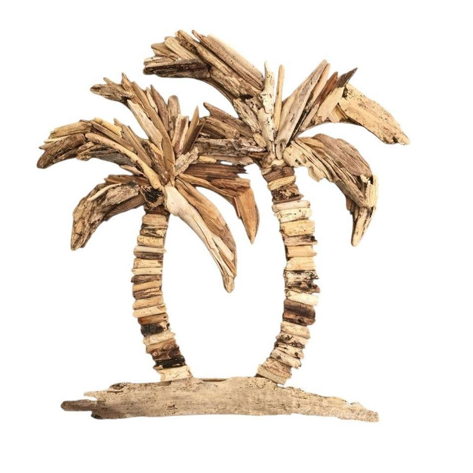 Add relaxed coastal charm to your home with the Nalu Driftwood Palm Wall Art. Handcrafted from natural driftwood, this unique 55cm palm design brings warmth, texture, and holiday style to any space.