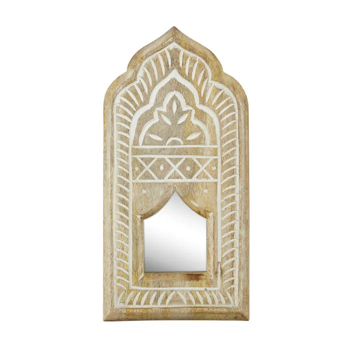 Bohemian Inspired Moroccan Wooden Wall Mirror