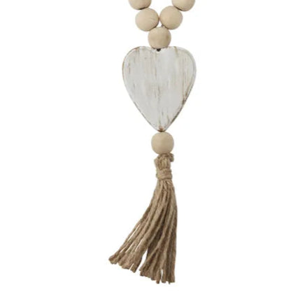 Boho Wooden Heart Tassel