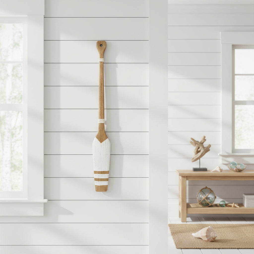 Reclaimed Wooden Oar | Triple Stripe