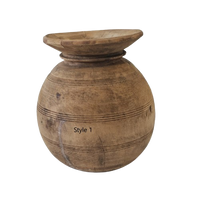 Vintage Indian Wooden Pot.