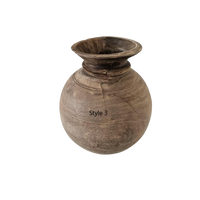 Vintage Indian Wooden Pot.