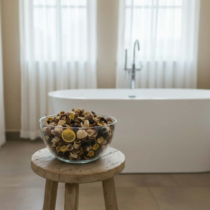 Discover Salt Air Botanicals Lemon Myrtle, a fresh Australian native aromatic pot pourri inspired by coastal gardens and ocean breezes. Perfect for natural home styling.