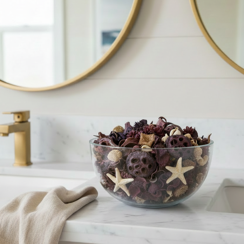 Discover Salt Air Botanicals Kakadu Plum, an Australian-inspired aromatic pot pourri with vibrant native fragrance notes. A beautiful coastal home décor accent for natural styling.